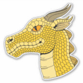 Gold Dragon Head in Profile Sticker (Voorkant)