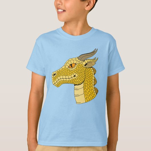 Gold Dragon Head in Profile T-shirt (Voorkant)