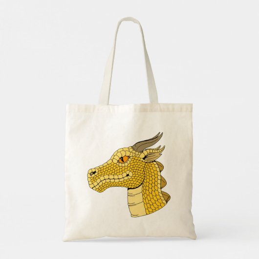 Gold Dragon Head in Profile Tote Bag (Achterkant)