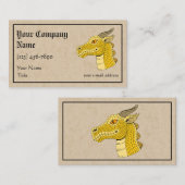Gold Dragon Head in Profile Visitekaartje (Voorkant / Achterkant)