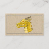 Gold Dragon Head in Profile Visitekaartje (Achterkant)