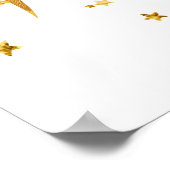 Gold Dragon in het Poster Stars op witte achtergro (Hoek)