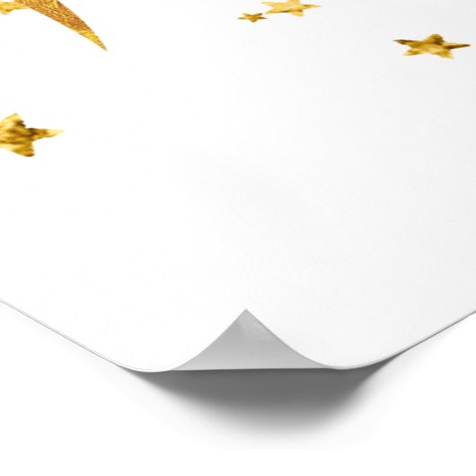 Gold Dragon in het Poster Stars op witte achtergro (Hoek)