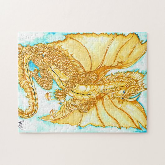 Gold Dragon Legpuzzel (Horizontaal)