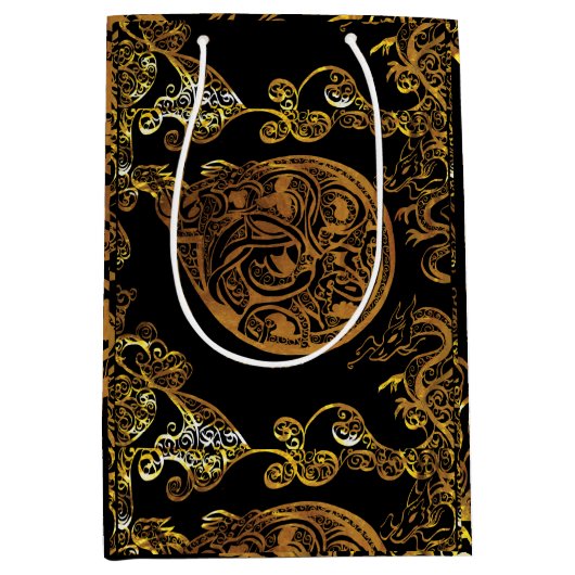 Gold Dragon Medium Cadeauzakje (Voorkant)