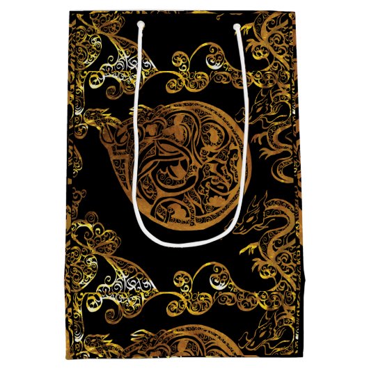 Gold Dragon Medium Cadeauzakje (Achterkant)