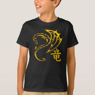 Gold Dragon met Kanji Symbol T-shirt