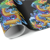 Gold Dragon met waterspiegel Cadeaupapier (Rol Hoek)