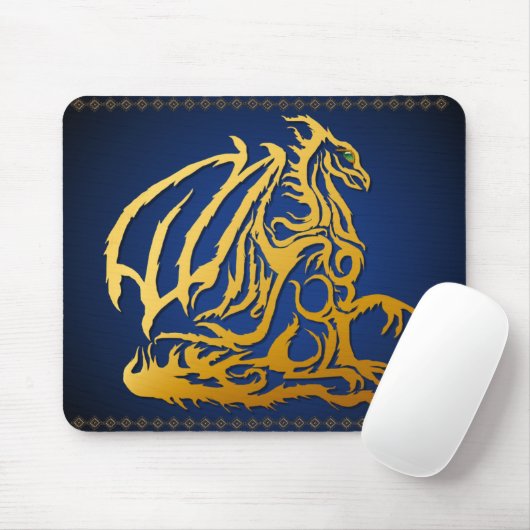 Gold Dragon Mousepad Muismat (Met muis)
