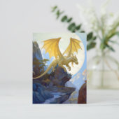 Gold Dragon op een Briefkaart met een cliff Fantas (Staand voorkant)