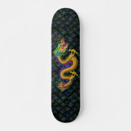 Gold Dragon op groene drakenschalen Persoonlijk Skateboard