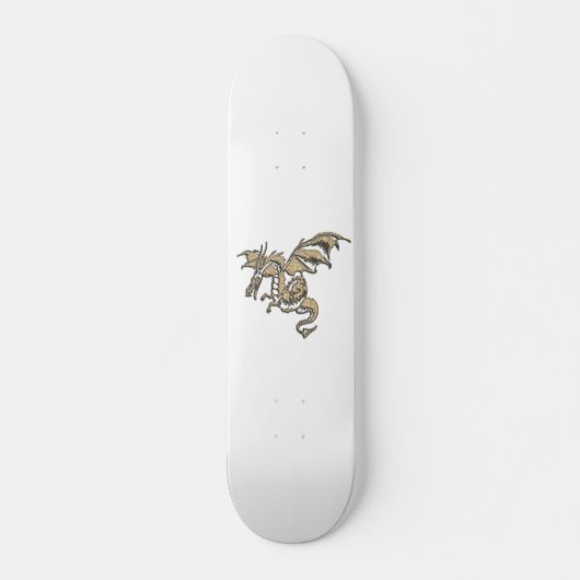 Gold Dragon op White Persoonlijk Skateboard (Voorkant)