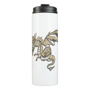 Gold Dragon op White Thermosbeker