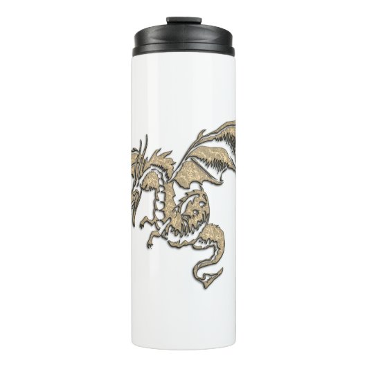 Gold Dragon op White Thermosbeker (Voorkant)