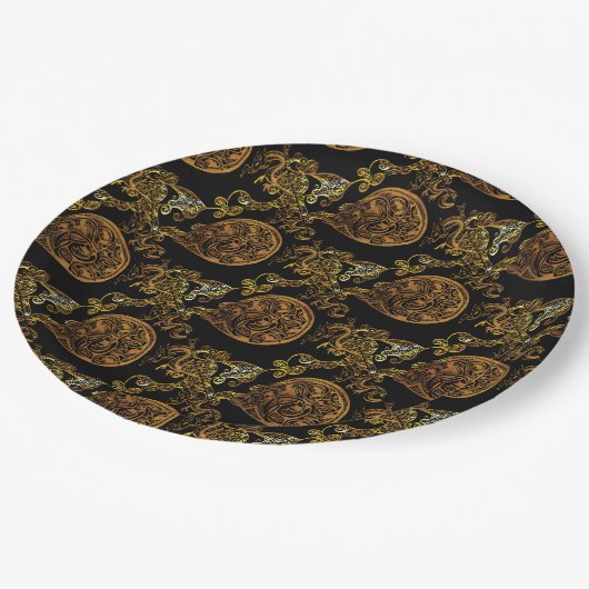 Gold Dragon Papieren Bordje (Gekanteld)