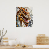 Gold Dragon-Poster Poster (Keuken)