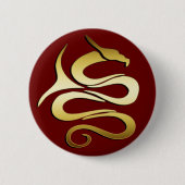 GOLD DRAGON RONDE BUTTON 5,7 CM (Voorkant)