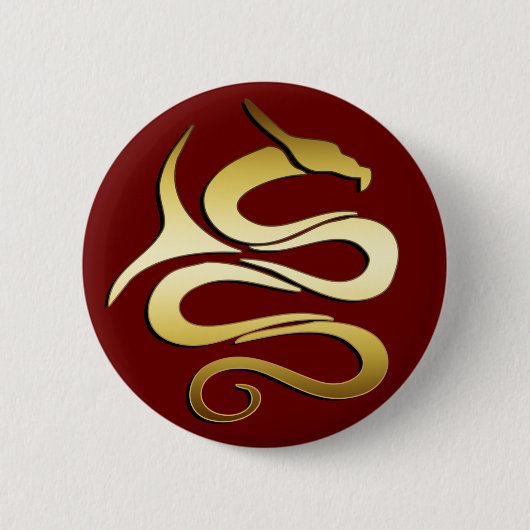 GOLD DRAGON RONDE BUTTON 5,7 CM (Voorkant)