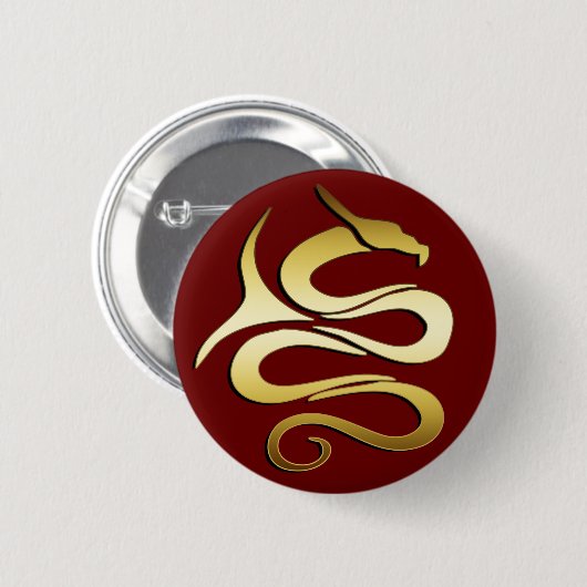 GOLD DRAGON RONDE BUTTON 5,7 CM (Voorkant /achterkant)