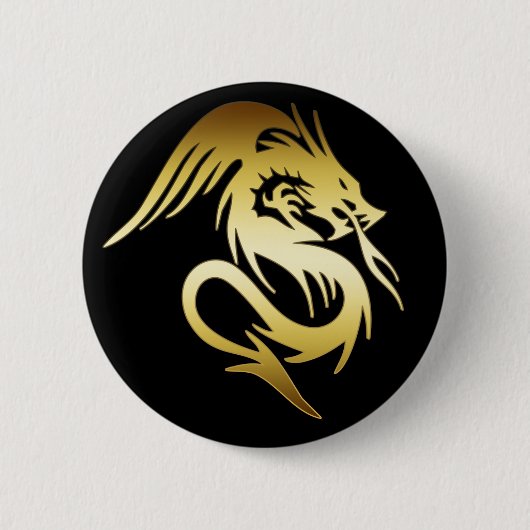 GOLD DRAGON RONDE BUTTON 5,7 CM (Voorkant)