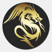 GOLD DRAGON RONDE STICKER (Voorkant)