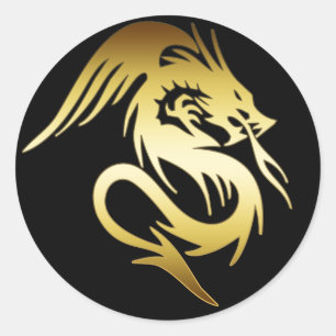GOLD DRAGON RONDE STICKER
