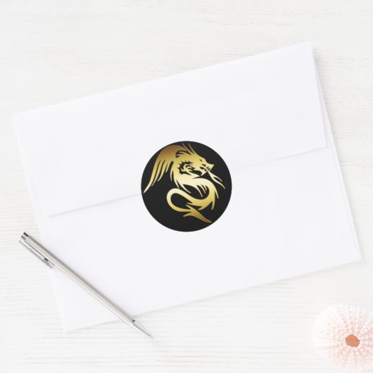 GOLD DRAGON RONDE STICKER (Envelop)