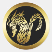 GOLD DRAGON RONDE STICKER (Voorkant)