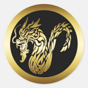 GOLD DRAGON RONDE STICKER