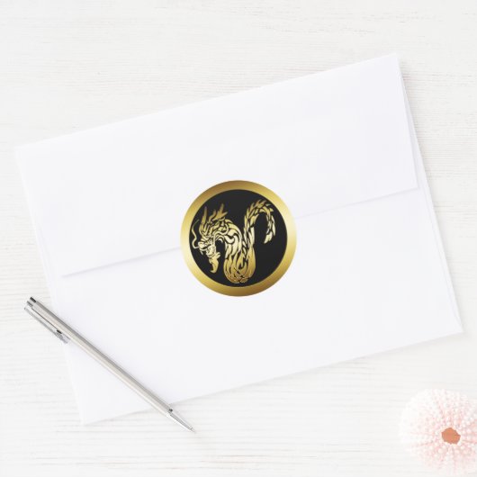 GOLD DRAGON RONDE STICKER (Envelop)