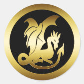 GOLD DRAGON RONDE STICKER (Voorkant)