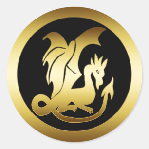 GOLD DRAGON RONDE STICKER