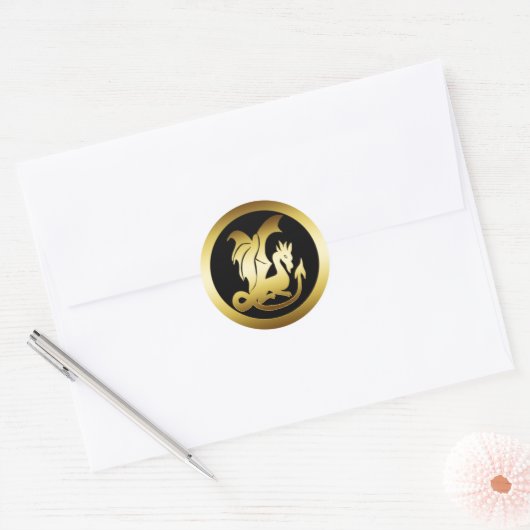 GOLD DRAGON RONDE STICKER (Envelop)