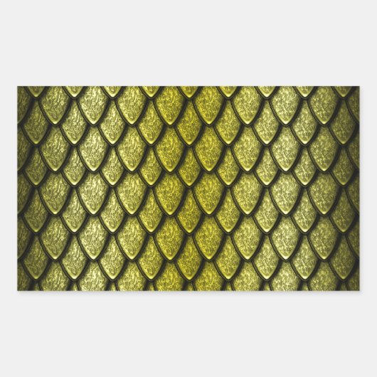 Gold Dragon Scales Rechthoekige Sticker (Voorkant)