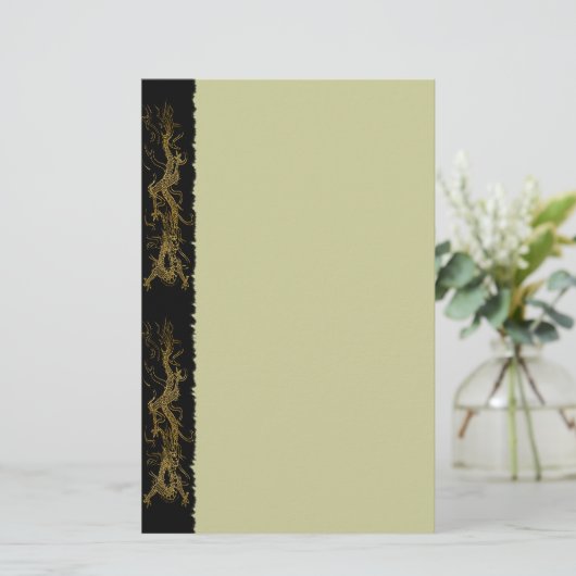 GOLD DRAGON Stationery Briefpapier (Staand voorkant)