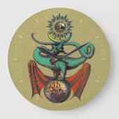 Gold Dragon Symbool ripley Scroll Grote Klok (Voorkant)