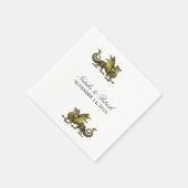 Gold Dragon Wedding Paper Napkins Servetten (Hoek)