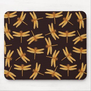 Gold Dragonflies Mousepad Muismat