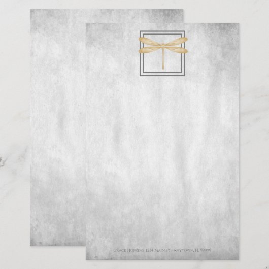 Gold Dragonfly - Aangepaste artikelen Briefpapier (Voorkant / Achterkant)