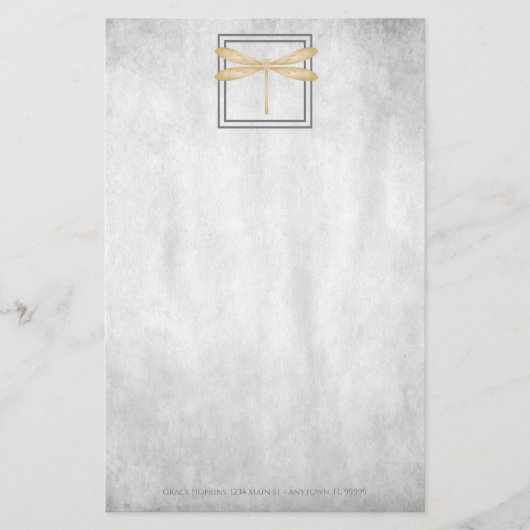Gold Dragonfly - Aangepaste artikelen Briefpapier (Voorkant)
