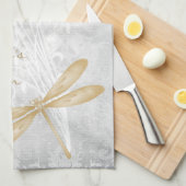 Gold Dragonfly - Aangepaste keukenhanddoeken (Quarter Fold)