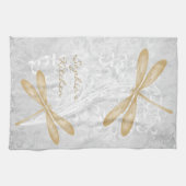 Gold Dragonfly - Aangepaste keukenhanddoeken (Horizontaal)