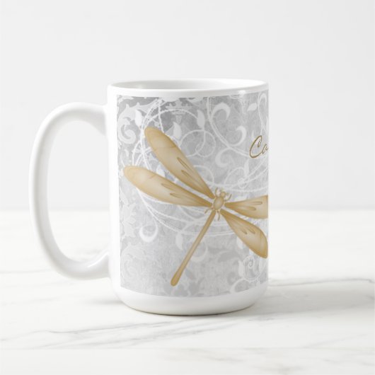 Gold Dragonfly - Aangepaste koffie-Mok Koffiemok (Links)