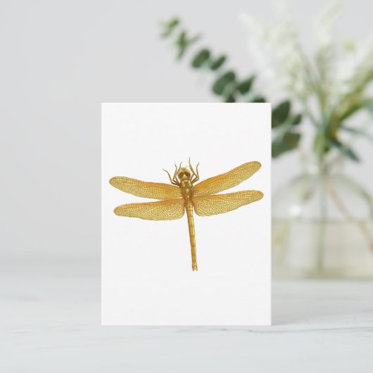 Gold Dragonfly-Briefkaart Briefkaart (Staand voorkant)