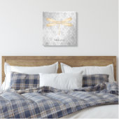 Gold Dragonfly Damask Canvas Afdruk (Insitu (Slaapkamer))