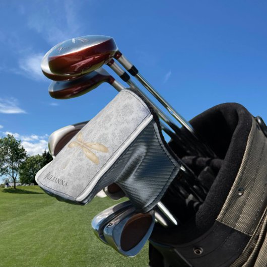 Gold Dragonfly Damask Golfheadcover