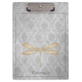 Gold Dragonfly Damask Klembord (Voorkant)