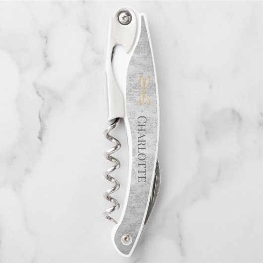 Gold Dragonfly Damask Kurkentrekker (Voorkant)