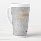 Gold Dragonfly Damask Latte Mok (Linkerhoek)