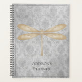 Gold Dragonfly Damask Planner (Voorkant)